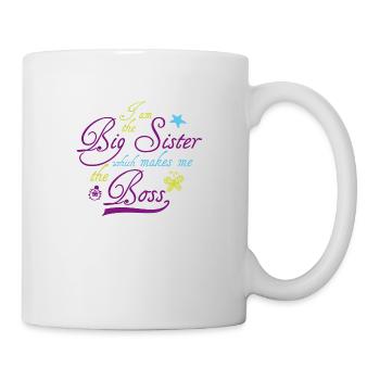 Je suis la grande soeur qui me rend le patron - Mug blanc - blanc - Droite