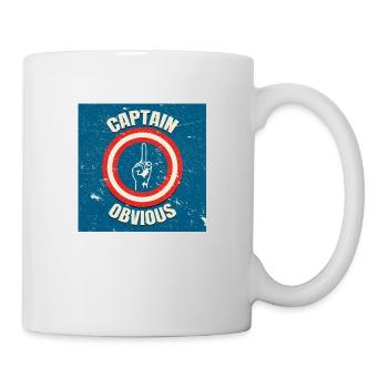 Captain Obvious vintage poster square - Mug - white - Right