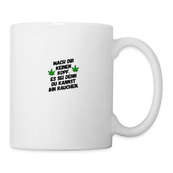 Cannabis Gras kiffen Weed Kiffer Geschenkidee - Tasse - Weiß - Rechts