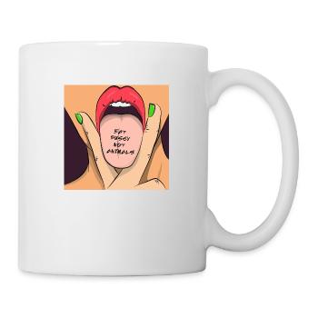 Manger la chatte pas des animaux - Mug blanc - blanc - Droite
