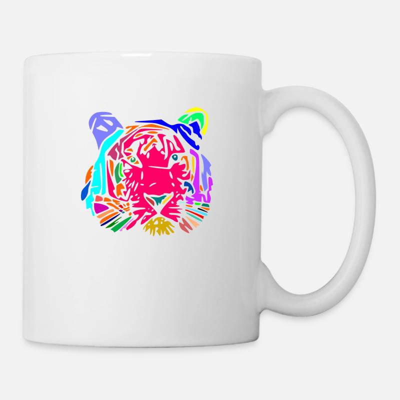 mehrfarbiger Tiger - Tasse - Weiß