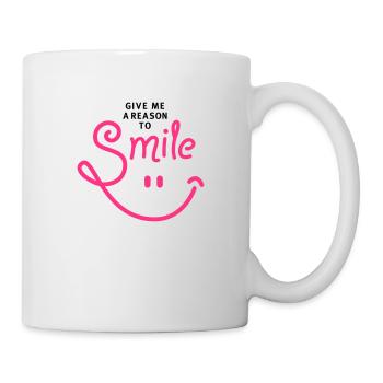 smile - smiley - lachen - a reason to smile - 2C - Tasse - Weiß - Rechts