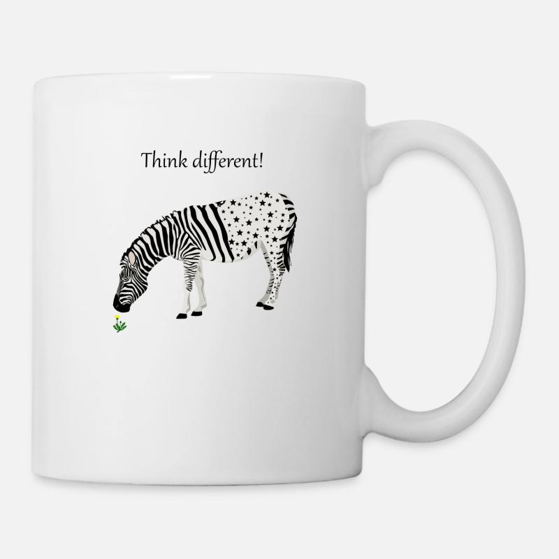 Zebra Think different Stars and Stripes Geschenk - Tasse - Weiß