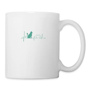 Chemise de chat • Chat de battement de coeur • Cadeau - Mug blanc - blanc - Droite