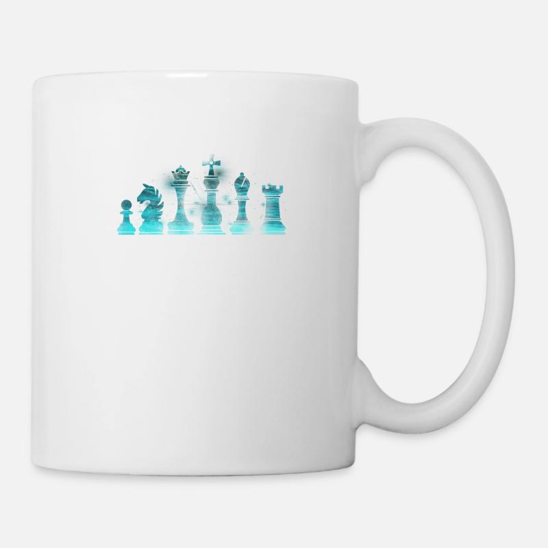 Schach Spiel Schachmatt Geschenk · Schachfiguren - Tasse - Weiß