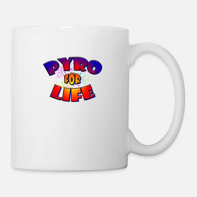 Feuerwerk Silvester Pyro for life - Tasse - Weiß