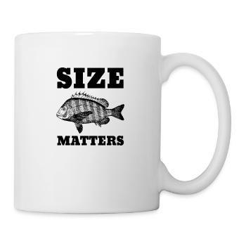 Size Matters Fischen Angeln Geschenk Geschenkidee - Tasse - Weiß - Rechts
