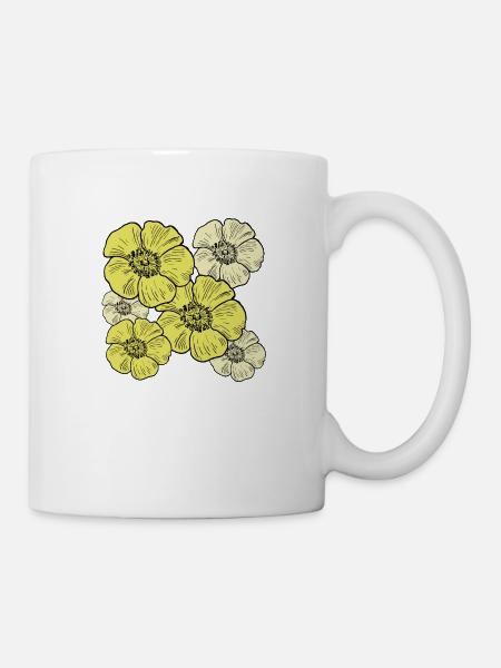 Bluetenmeer yellow - Mug - white