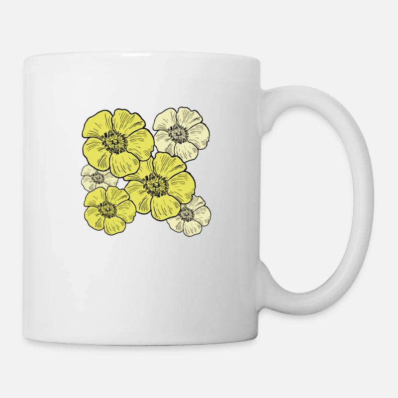 Bluetenmeer jaune - Mug blanc - blanc