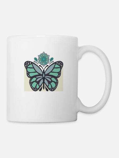 Schmetterling - Tasse - Weiß