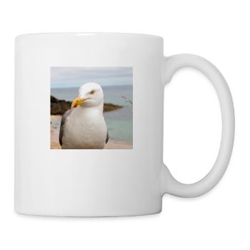 Herring gull (Larus argentatus) on the beach Herring - Mug - white - Right