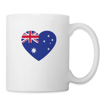 Australien Herz Flagge Fahne Canberra Geschenk - Tasse - Weiß - Rechts