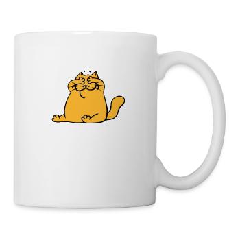 Chat jaune - Mug blanc - blanc - Droite