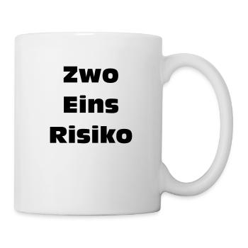 Zwo Eins Risiko schwarz - Tasse - Weiß - Rechts