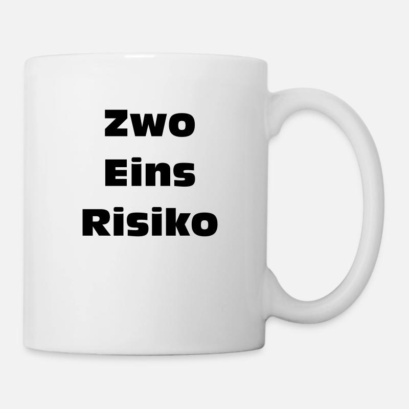 Zwo Eins Risiko schwarz - Tasse - Weiß