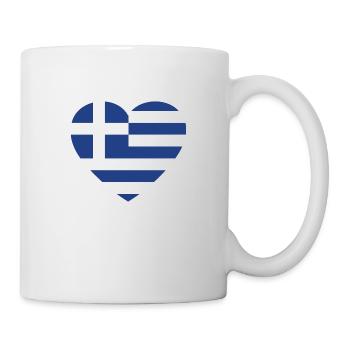 Drapeau Coeur Grèce Drapeau Athènes Cadeau - Mug blanc - blanc - Droite