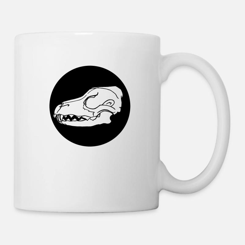 Crâne de loup | Wolf Skull | Tête de mort Chien - Mug blanc - blanc