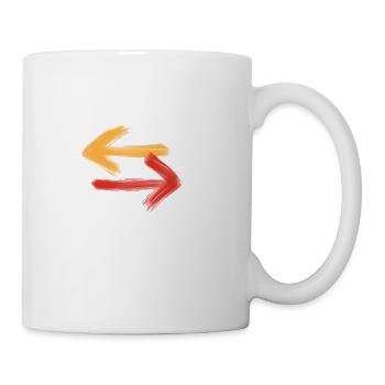 Right and Left Arrows / Yellow - Red - Mug - white - Right