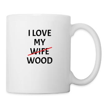 J'aime ma femme bois maison de chêne cadeau de l'arbre - Mug blanc - blanc - Droite