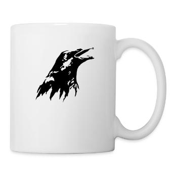 Rabe - Tasse - Weiß - Rechts