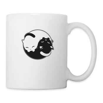 Chat - Yin Yang chats noir et blanc cadeau - Mug blanc - blanc - Droite