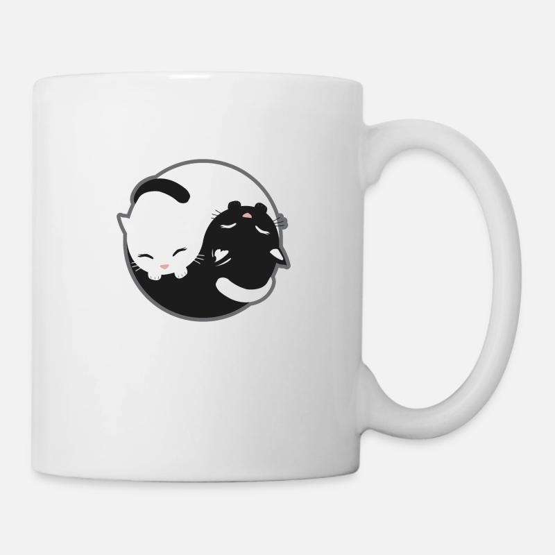 Cat - Yin Yang Cats Black and White Gift - Mug - white
