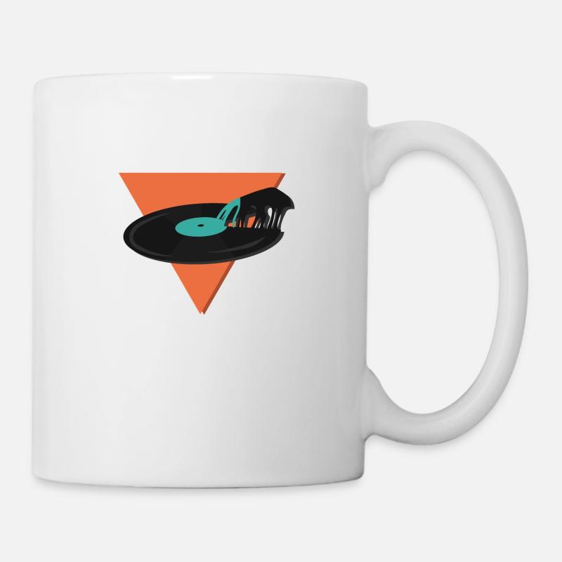 Schallplatten Pizza - Tasse - Weiß