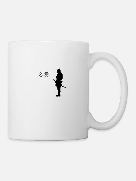 Samurai du Japon Honur Kanji - Mug blanc - blanc