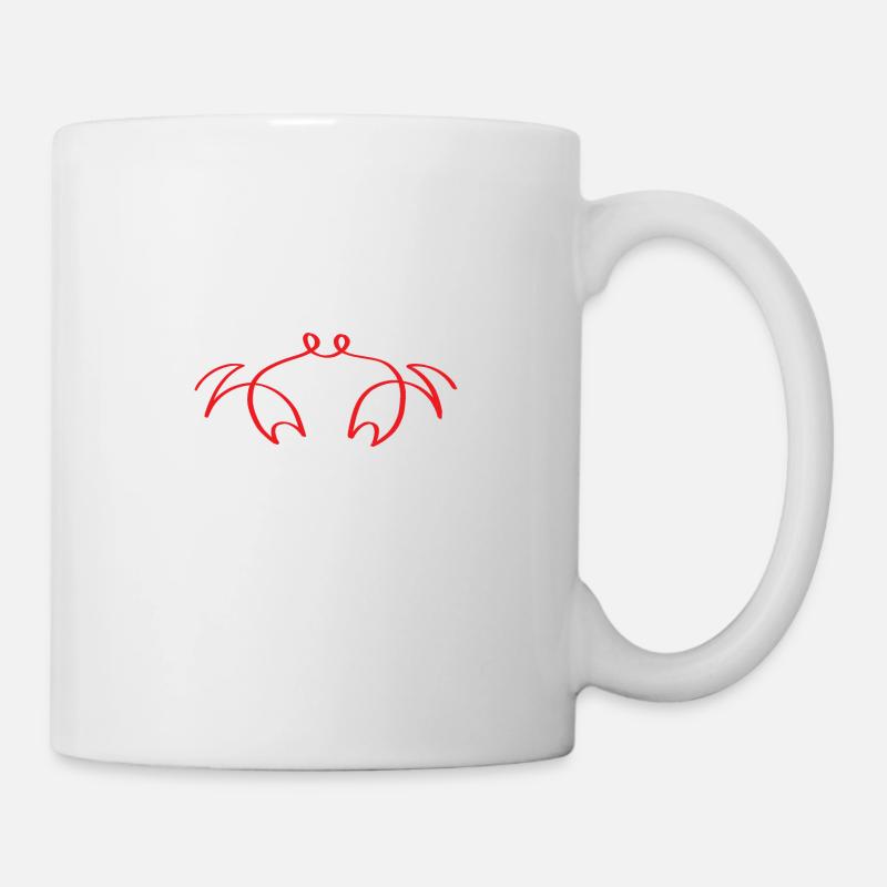 One Line Krabbe - Tasse - Weiß