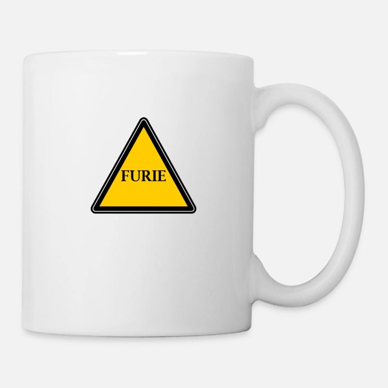 Furie Warnschild - Tasse - Weiß