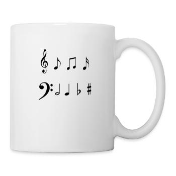 note de musique - Mug blanc - blanc - Droite
