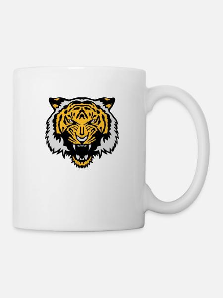 wild animal tiger tiger face cartoon - Mug - white