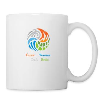 The 4 elements. Fire, water, air and earth - Mug - white - Right