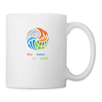 The 4 elements. Fire, water, air and earth - Mug - white - Right