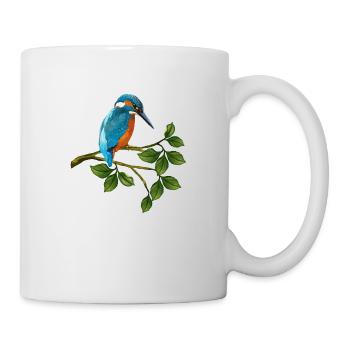 Oiseau du martin-pêcheur - Mug blanc - blanc - Droite
