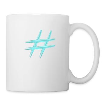 Hashtag icône clavier bouton turquoise - Mug blanc - blanc - Droite