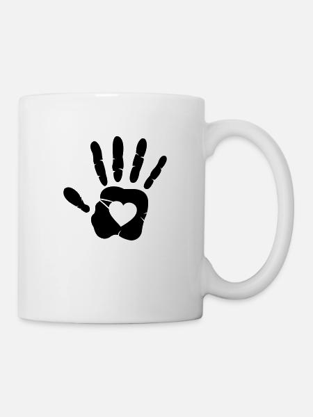 hand_heart - Tasse - Weiß