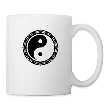 Yin Yang Lotus, Chinesisches Symbol, Tao, - Tasse - Weiß - Rechts
