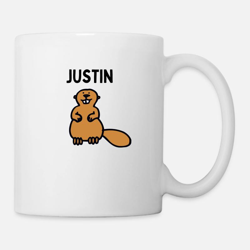 Ein Biber names Justin - Tasse - Weiß