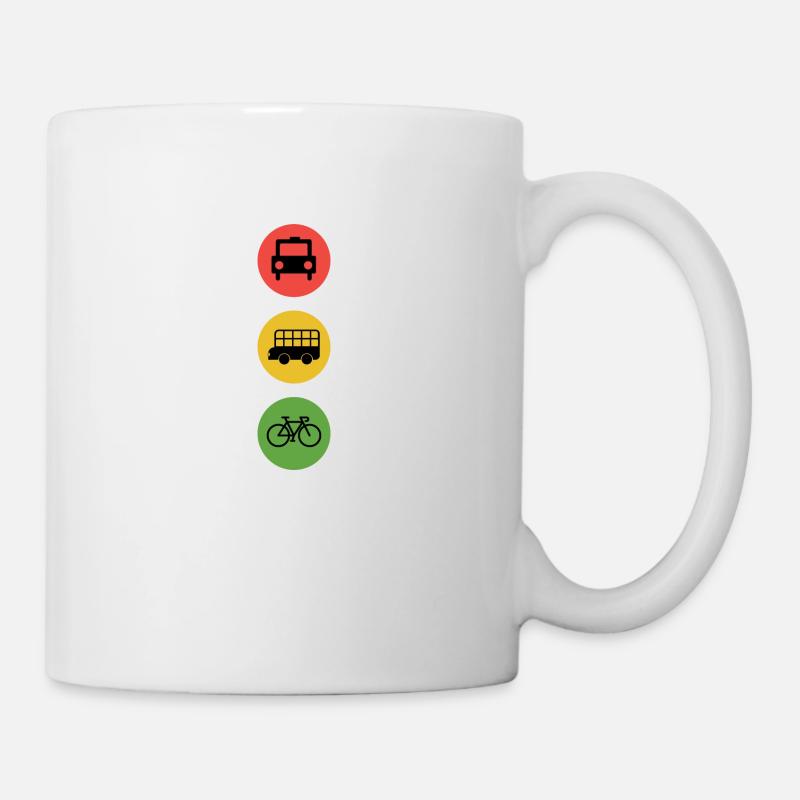 Feu de circulation vélo Environnement durable Idée cadeau Vert - Mug blanc - blanc