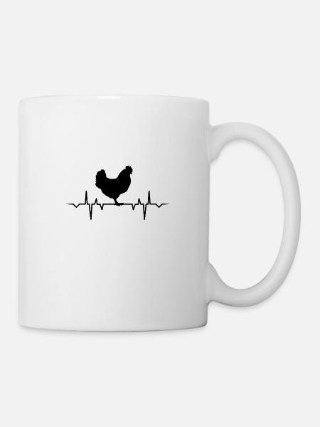 CHICKEN HEARTBEAT - Tasse - Weiß