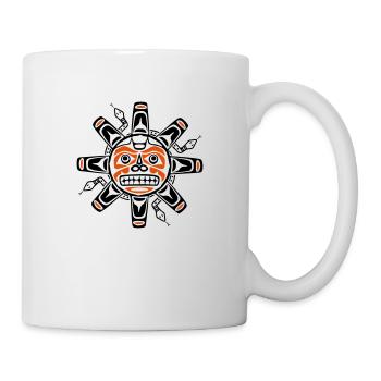 Native american sun, tribal art symbol, indians, - Mug - white - Right