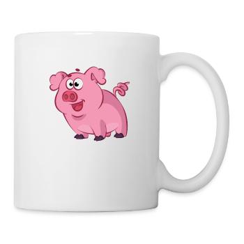 Schwein Tier Schweinchen Geschenk · Ferkel - Tasse - Weiß - Rechts