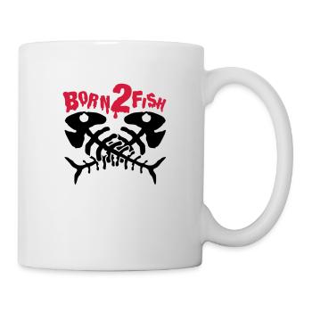 fish_born_to_fish_dx2 - Mug blanc - blanc - Droite