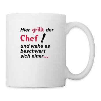 Here grilling the chef - Mug - white - Right