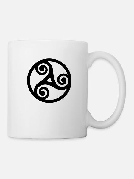 triskelion celtic symbol in tattoo tribal style - Mug - white