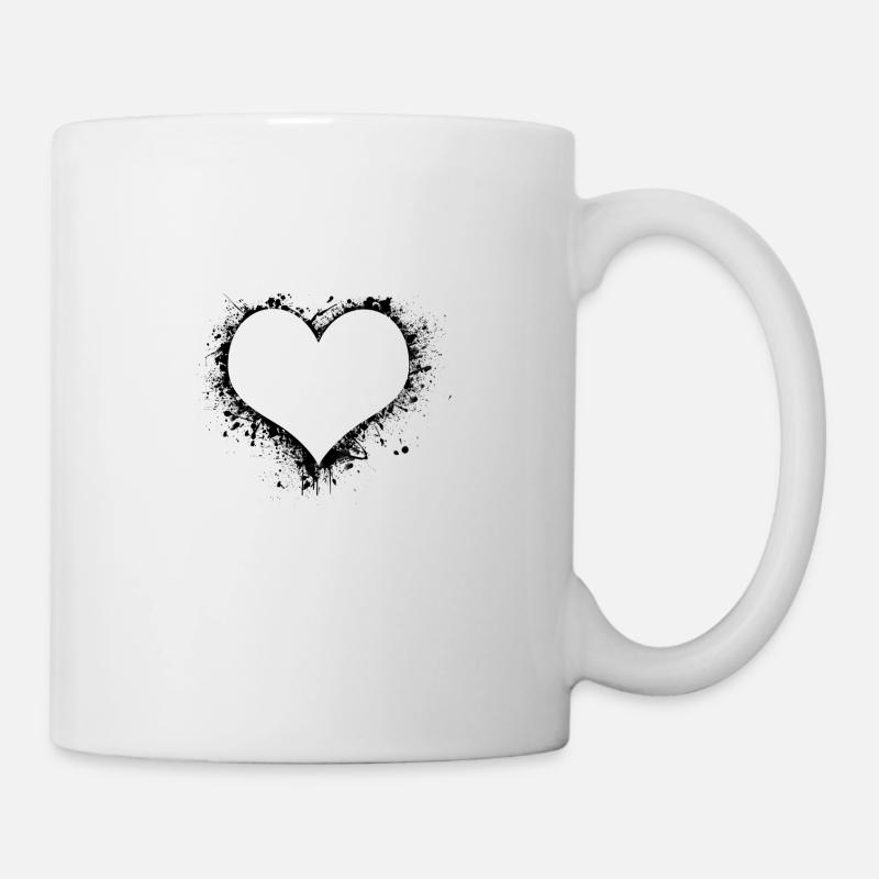Coeur noir - Mug blanc - blanc