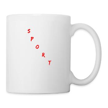 Sport Schriftzug Quer rot - Tasse - Weiß - Rechts