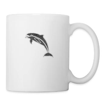 Paisley Dolphin Delfin T-Shirt - Tasse - Weiß - Rechts