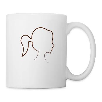 Silhouette Mädchen - Tasse - Weiß - Rechts